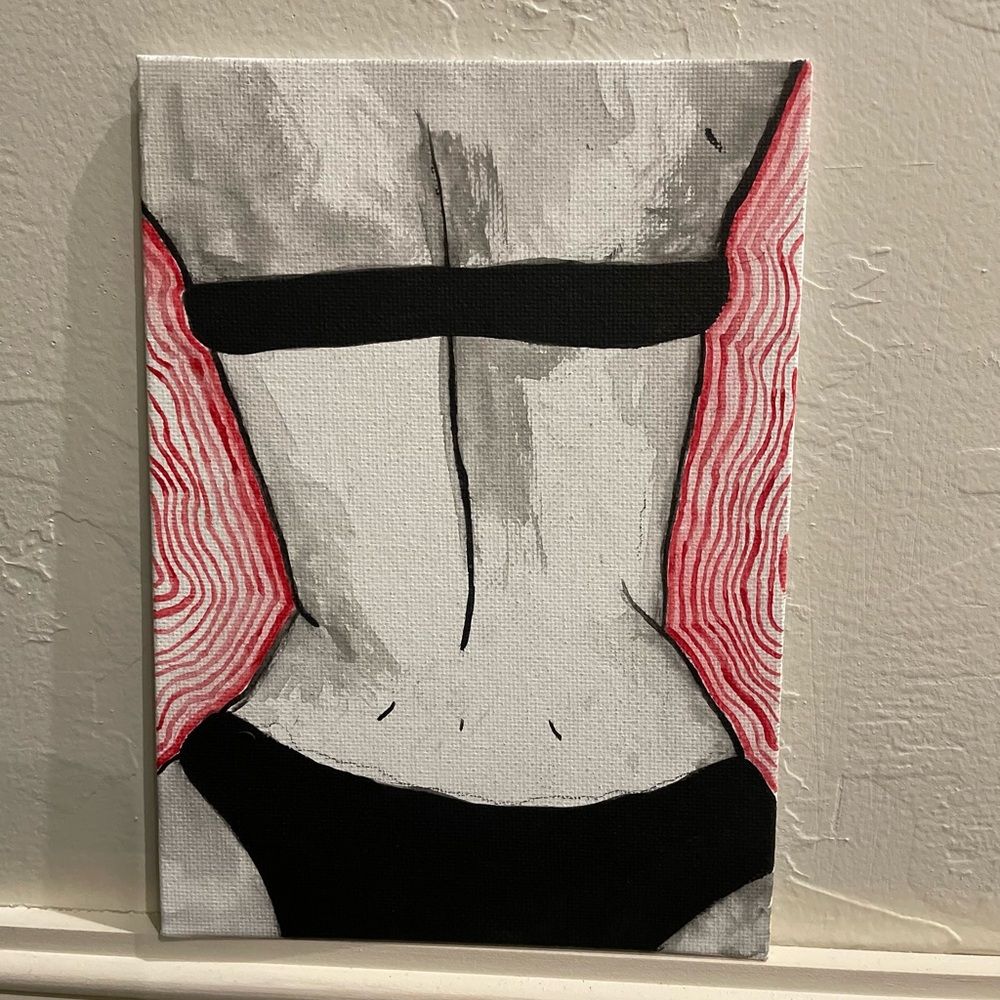 Abstract Black and Red Canvas Art